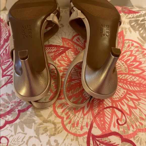 Naturalizer Women's Tami Champagne Satin Strappy Sandals - Picture 3 of 5